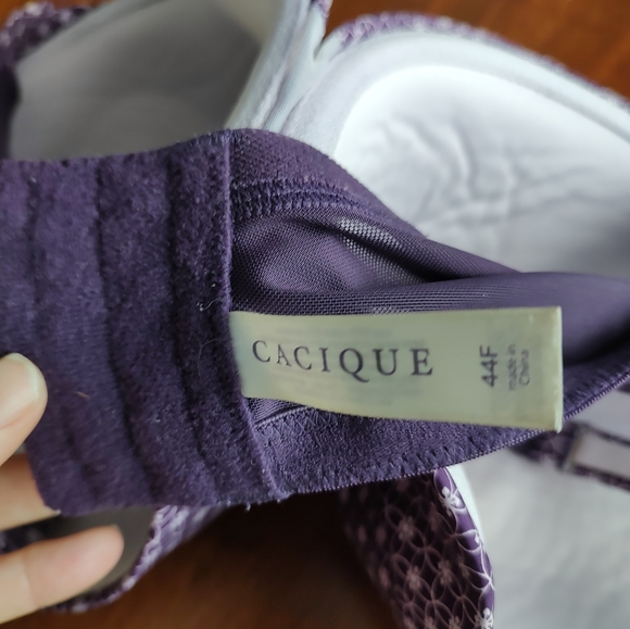 Cacique French Full Cooling bra purple and white Size 44F - Picture 8 of 14